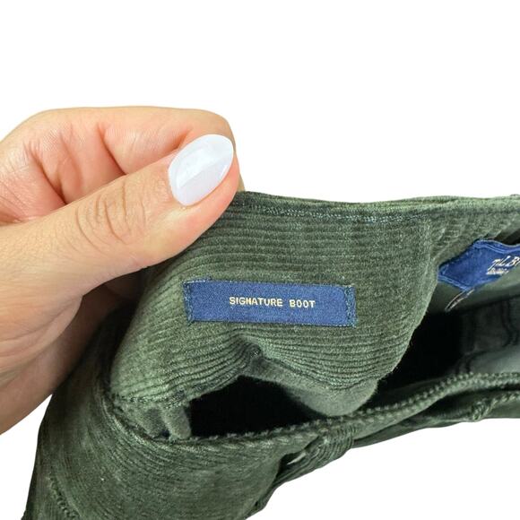 Talbots Deep Green Corduroy Mid Rise Signature Bootcut Pants Fall Holiday Simple - Picture 7 of 9